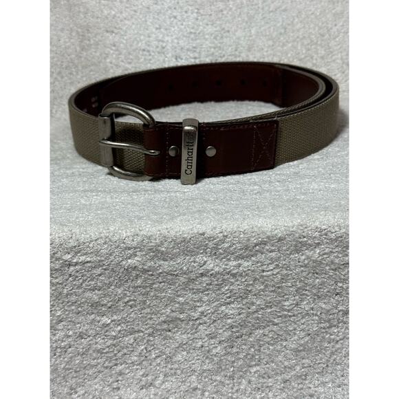 Carhartt 100% Cowhide Leather 100% Nylon Belt Size 42  Mens Tan - Picture 1 of 5